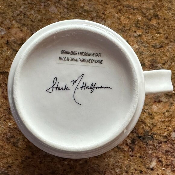 Anthropologie Petal Palette Monogram Letter " R " Ceramic Mug by Starla Halfman - Picture 5 of 7